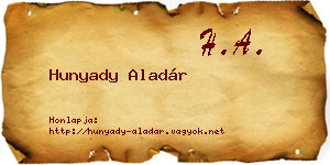 Hunyady Aladár névjegykártya